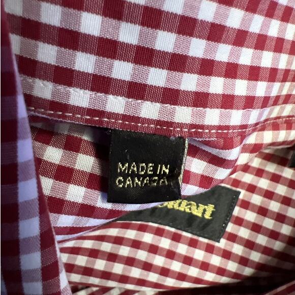 Paul Stuart Mens Gingham Flannel Sport Button Up Shirt Size XL - Picture 5 of 7
